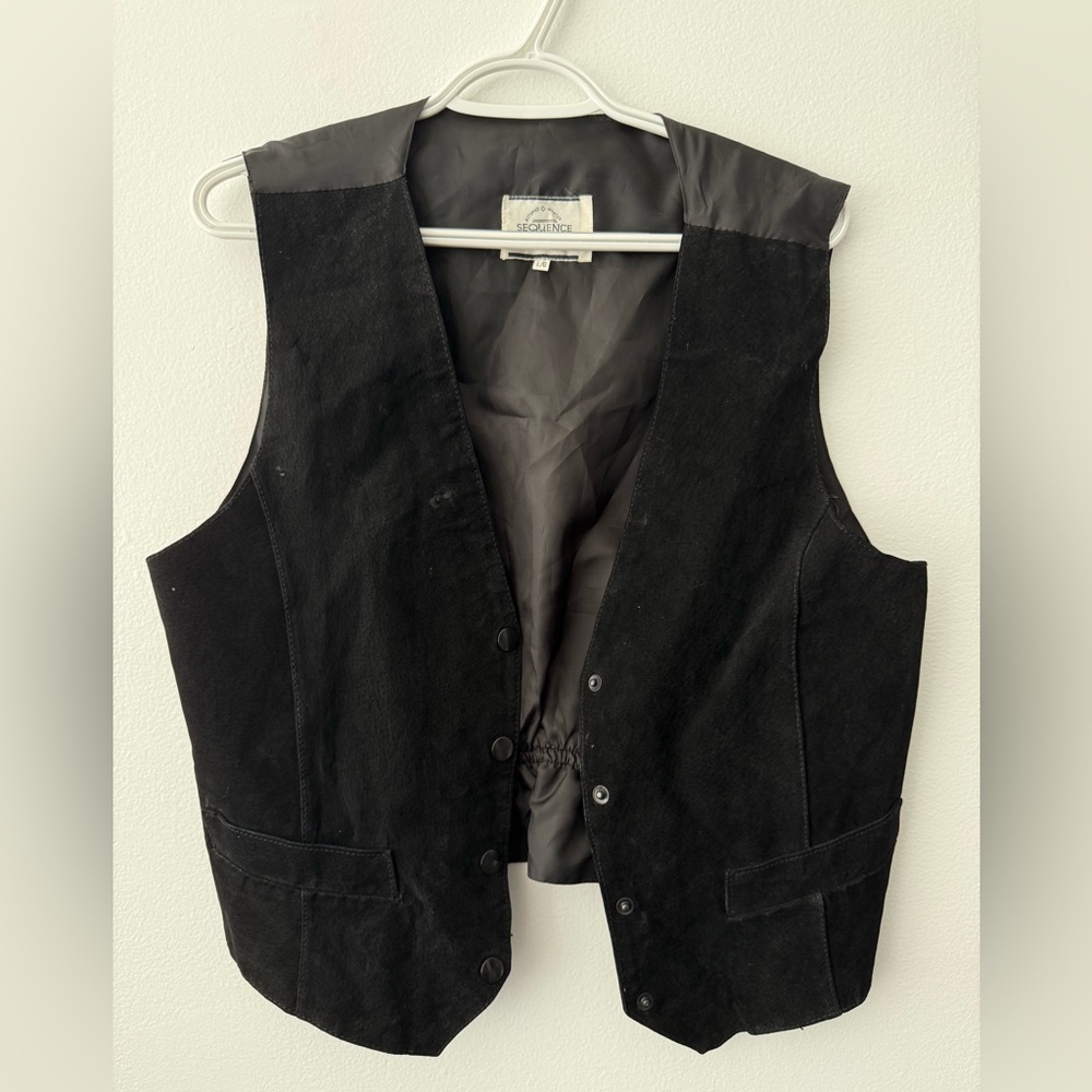 Vintage Leather Snap Button Vest